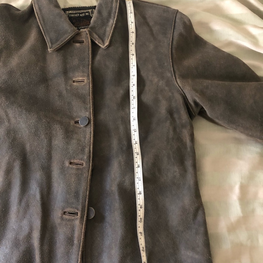 Vintage Medium Leather Jacket, brown oiled leather, Panther Noir - Picture 5 of 10
